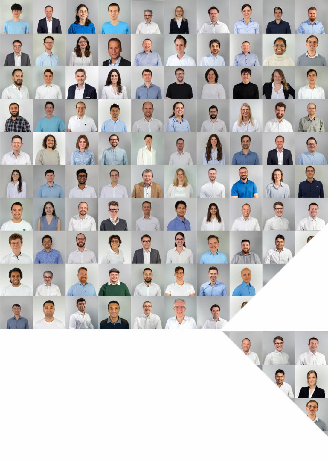 The pictures of every Q.ANT employee are arranged as the Q.ANT Logo. The employees of Q.ANT are called Q.ANTies.